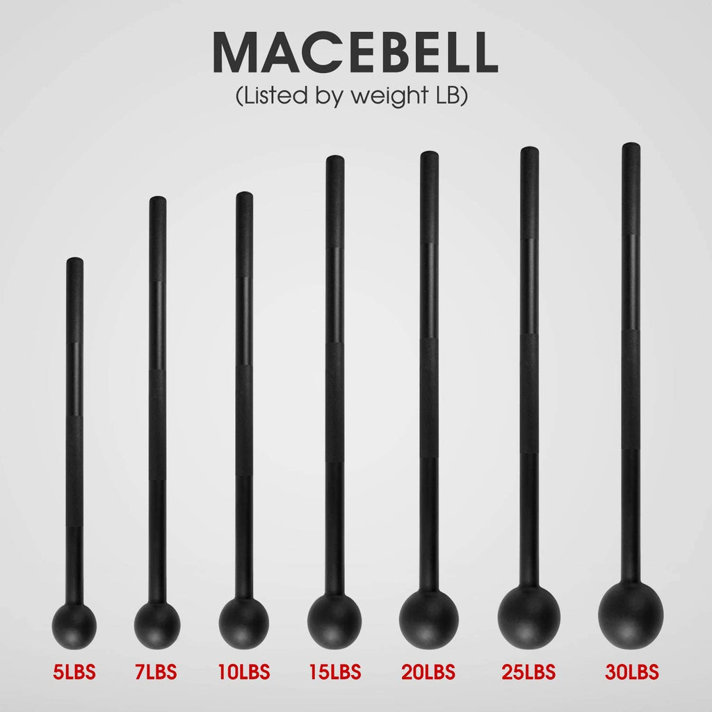 Yes4All Steel Mace Bell for Strength Training, Support Full Body, Muscles, Shoulder, Grips & Forearms Workouts, Stretching 5, 7, 10, 15, 20, 25, 30 LB for Woman & Man
