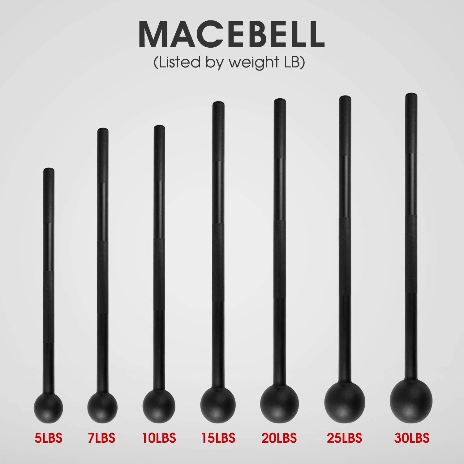 Yes4All Steel Mace Bell for Strength Training, Support Full Body, Muscles, Shoulder, Grips & Forearms Workouts, Stretching 5, 7, 10, 15, 20, 25, 30 LB for Woman & Man