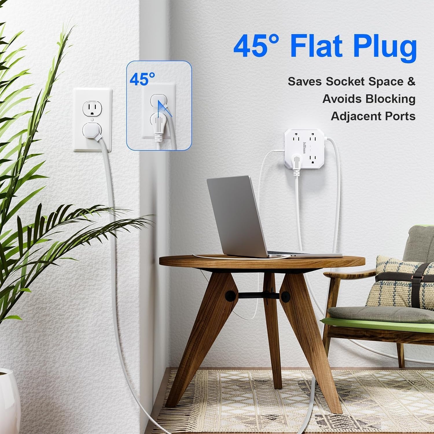 Ultimate Surge Protector Power Strip with 8 Outlets and 4 USB Ports - Perfect for Home, Travel, and College Dorms!