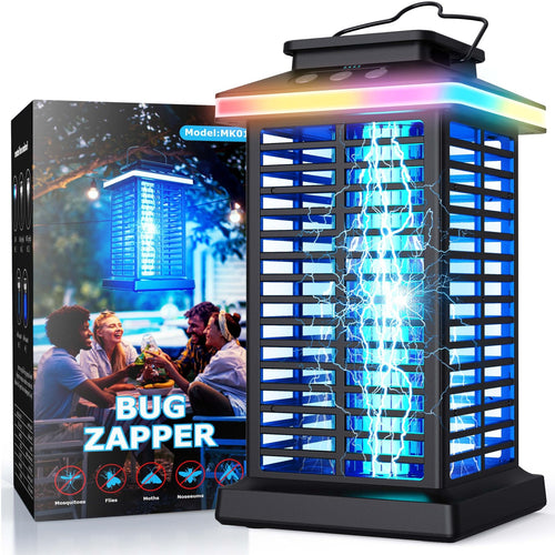 Bug Zapper Outdoor, Mosquito 2 in 1 Portable & Rechargeable Black
