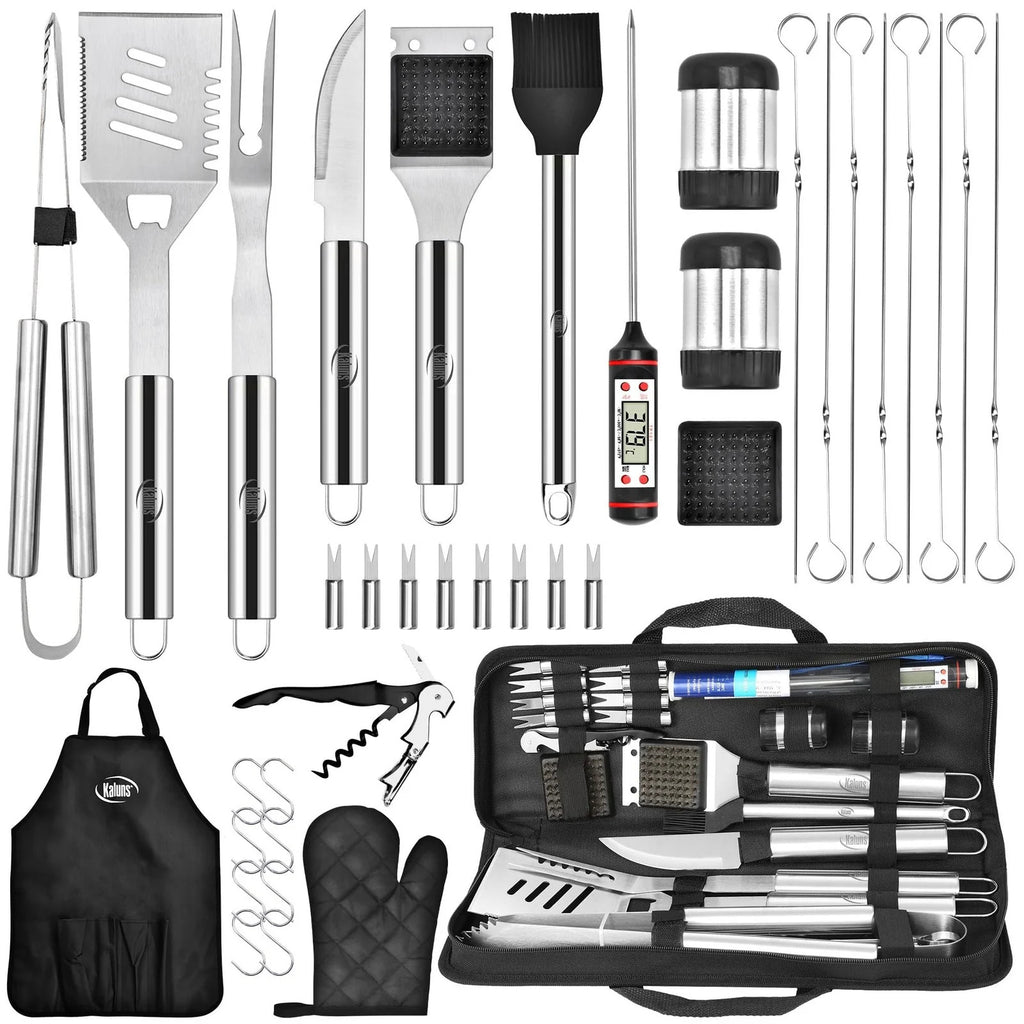 Kaluns 30‑Piece BBQ Grill Tool Set – Heavy Duty Stainless Steel