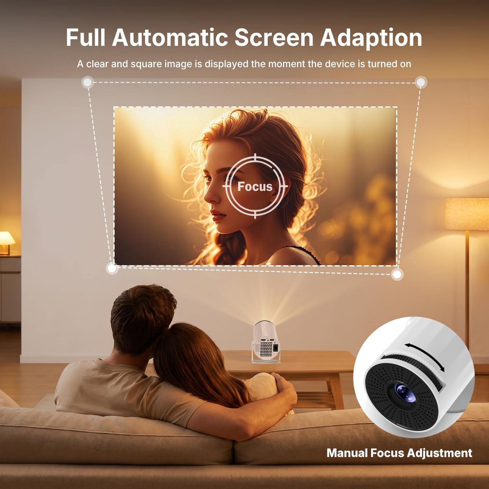 WellSonic Mini Projector with WiFi and Bluetooth, Portable Movie X8
