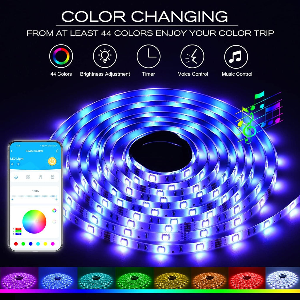 DAYBETTER RGB Led Light Strips Kit Compatible 100FT, (Red, Green, Blue)