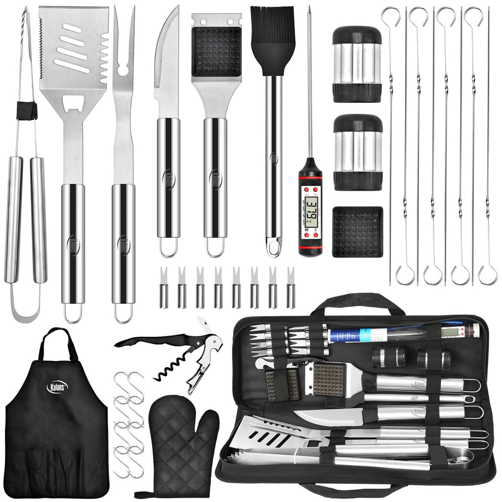 Kaluns 30‑Piece BBQ Grill Tool Set – Heavy Duty Stainless Steel, Gift for Dad /