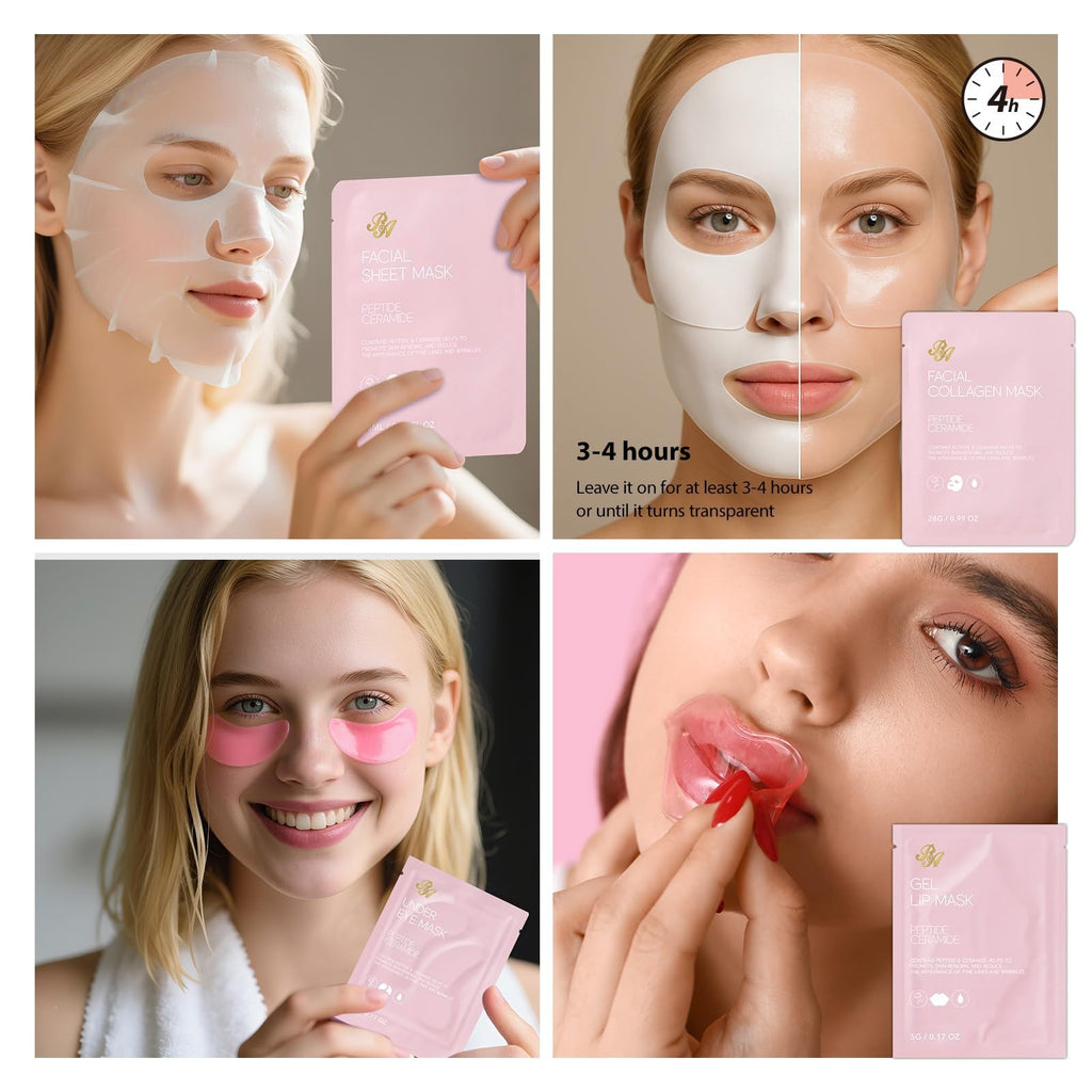 33 Pcs Mother's Day Gift for Mom, Rose Facial Skin Care Set, Bath & Body Pink