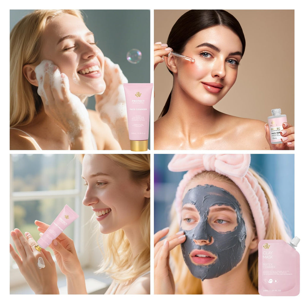 33 Pcs Mother's Day Gift for Mom, Rose Facial Skin Care Set, Bath & Body Pink