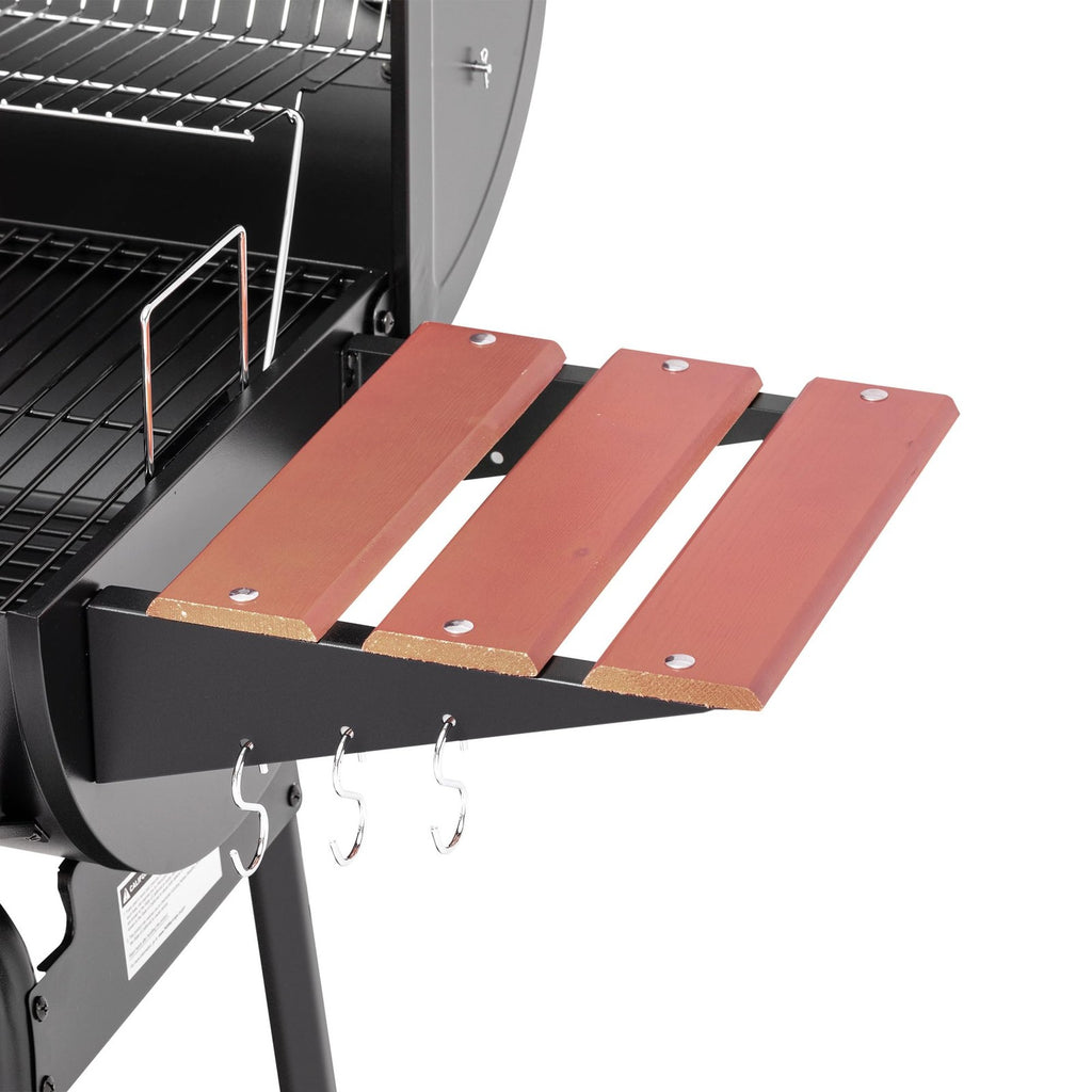 Royal Gourmet CC1830V 30 Barrel Charcoal Grill with Wood-Painted Grill, Black