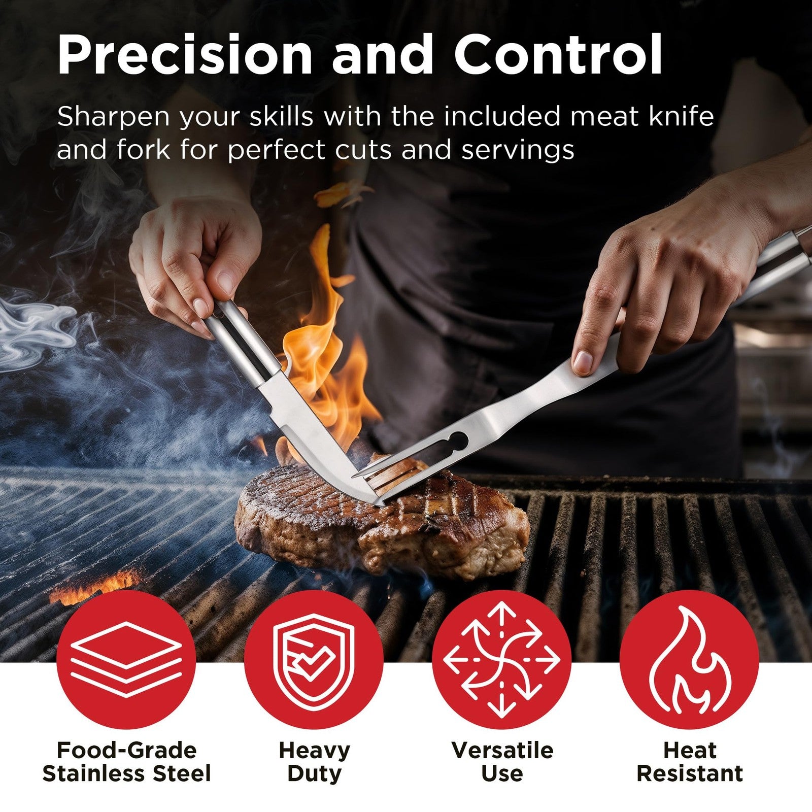 Kaluns Grilling Accessories, Dad Gifts for Fathers Day, Heavy Stainless steel