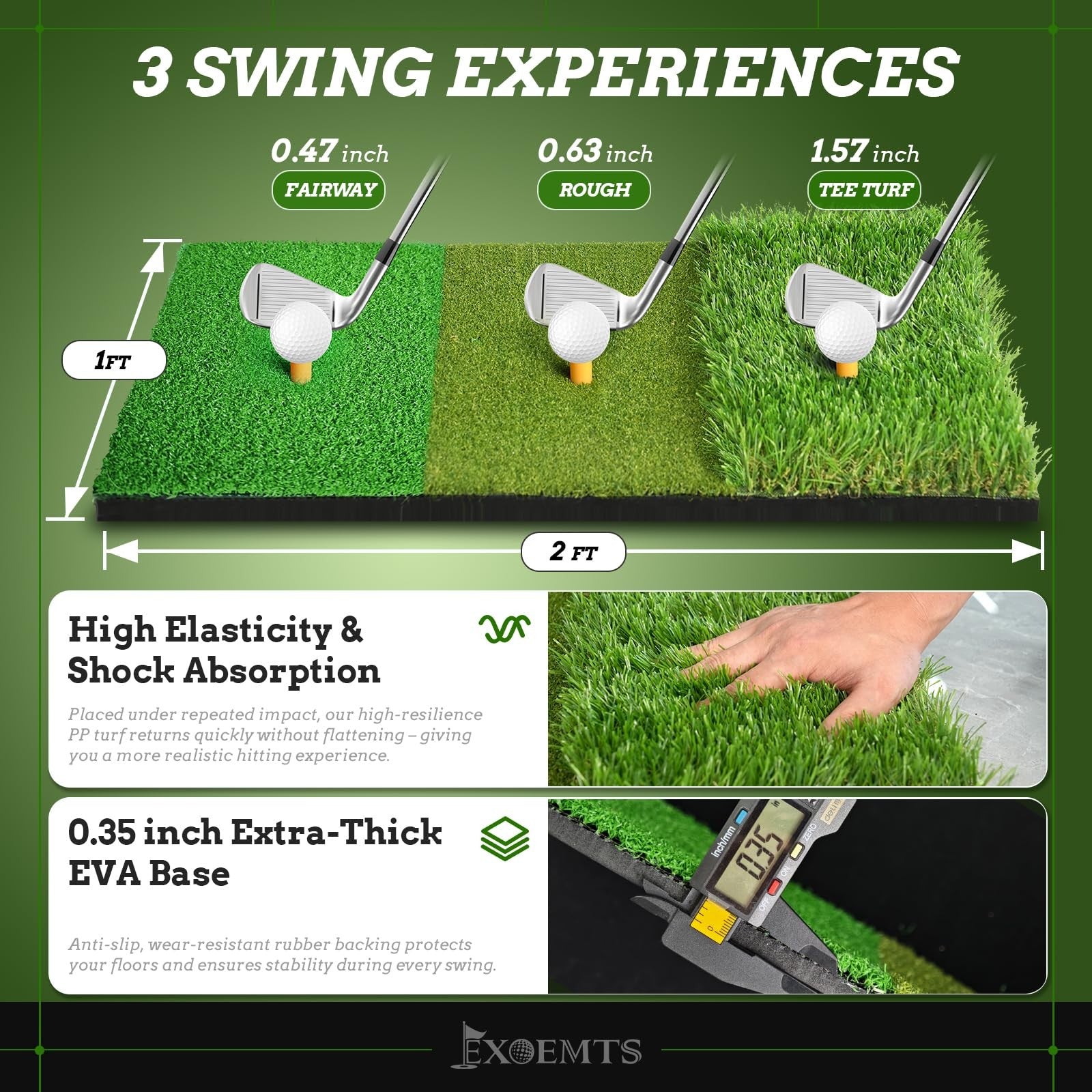EXOEMTS Golf Net 10x7FT with Tri-Turf Mat, Ball, Target & 10 x 7 ft, black
