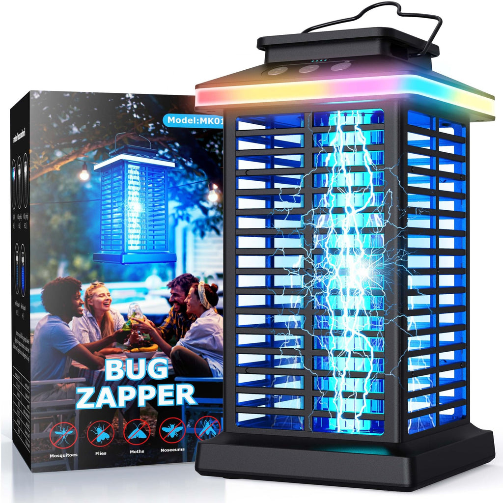 Bug Zapper Outdoor, Mosquito 2 in 1 Portable & Rechargeable Black