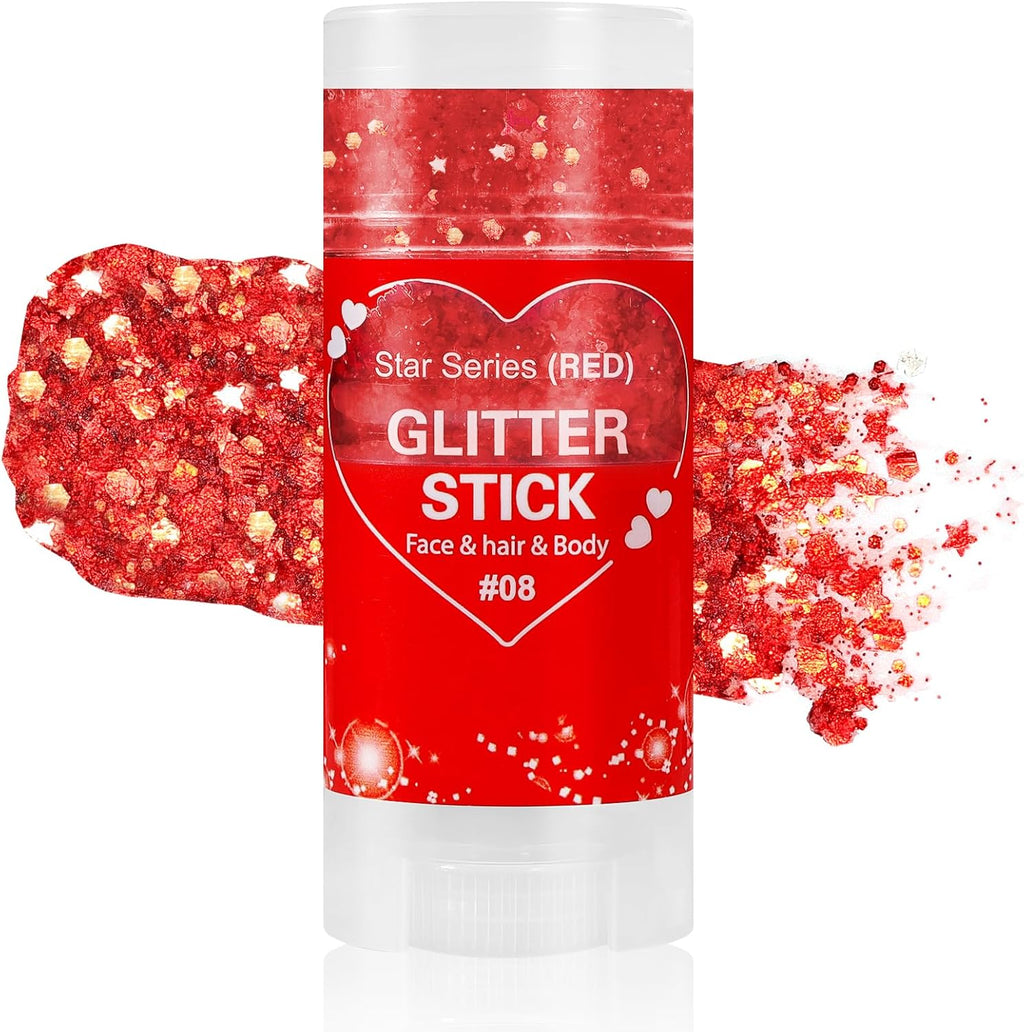 Mysense Patriotic Red White and Blue Body Glitter Stick,4Th of July Accessories,Sparkling Face Hair Glitter for 4Th of July Outfits Women Kids,American Flag Makeup for Independence Day 250 Anniversary