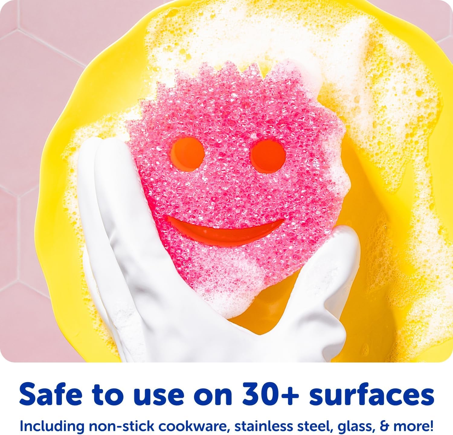 Scrub Daddy Colors Kitchen Sponges - Scratch-Free Dishwashing Sponges & Sponge for Kitchen Sink, Bathroom & Household Cleaning - Bpa-Free Polymer Foam (3 Count)