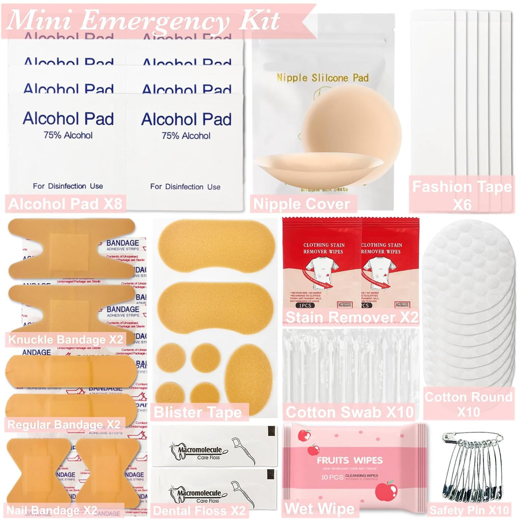 Women'S Wedding Emergency Travel Kit 45 Essential Items for Brides Bridesmaid All-In-One Daily Beauty Style Set with Makeup Brushes (Bianca Luxe)