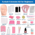 Ultimate Eyelash Extension Kit for Beginners - Professional Training Supplies with Mannequin Head, Lash Fan & Essential Tools for Flawless Application