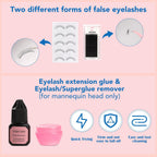 Ultimate Eyelash Extension Kit for Beginners - Professional Training Supplies with Mannequin Head, Lash Fan & Essential Tools for Flawless Application