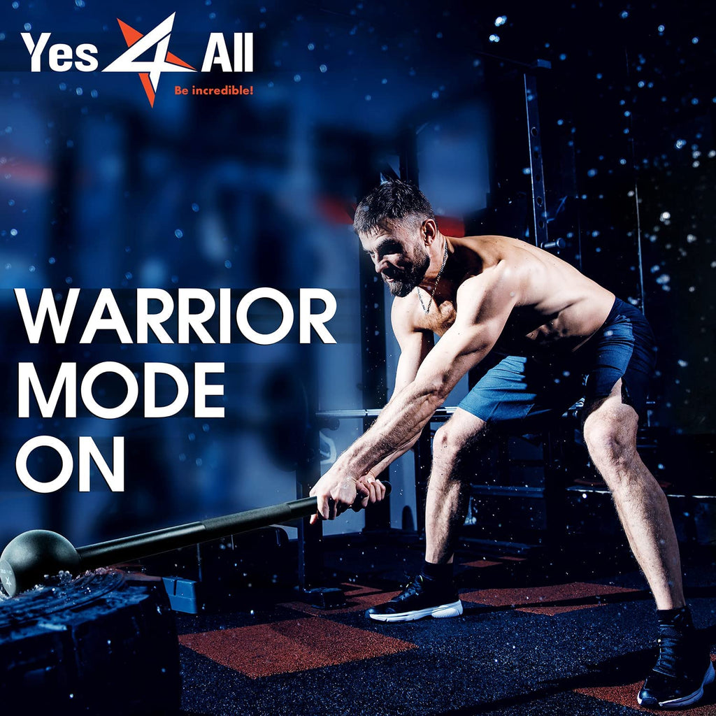 Yes4All Steel Mace Bell for Strength Training, Support Full Body, Muscles, Shoulder, Grips & Forearms Workouts, Stretching 5, 7, 10, 15, 20, 25, 30 LB for Woman & Man