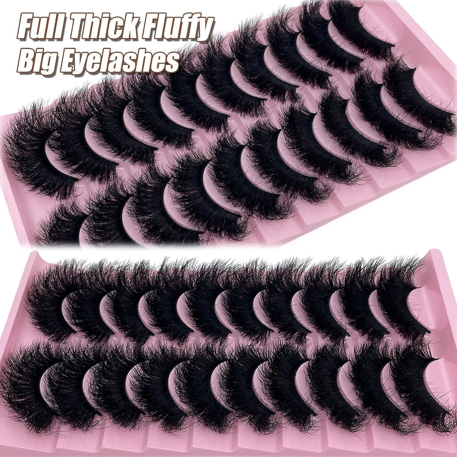 Wispy Lashes Mink Fluffy C Curl Faux Mink Cat Eye Eyelashes Strips Look like Extensions 18Mm Long 3D Natural Look Wispies Volume Thick Fake Faux Mink Lashes Pack 10 Pairs YH012