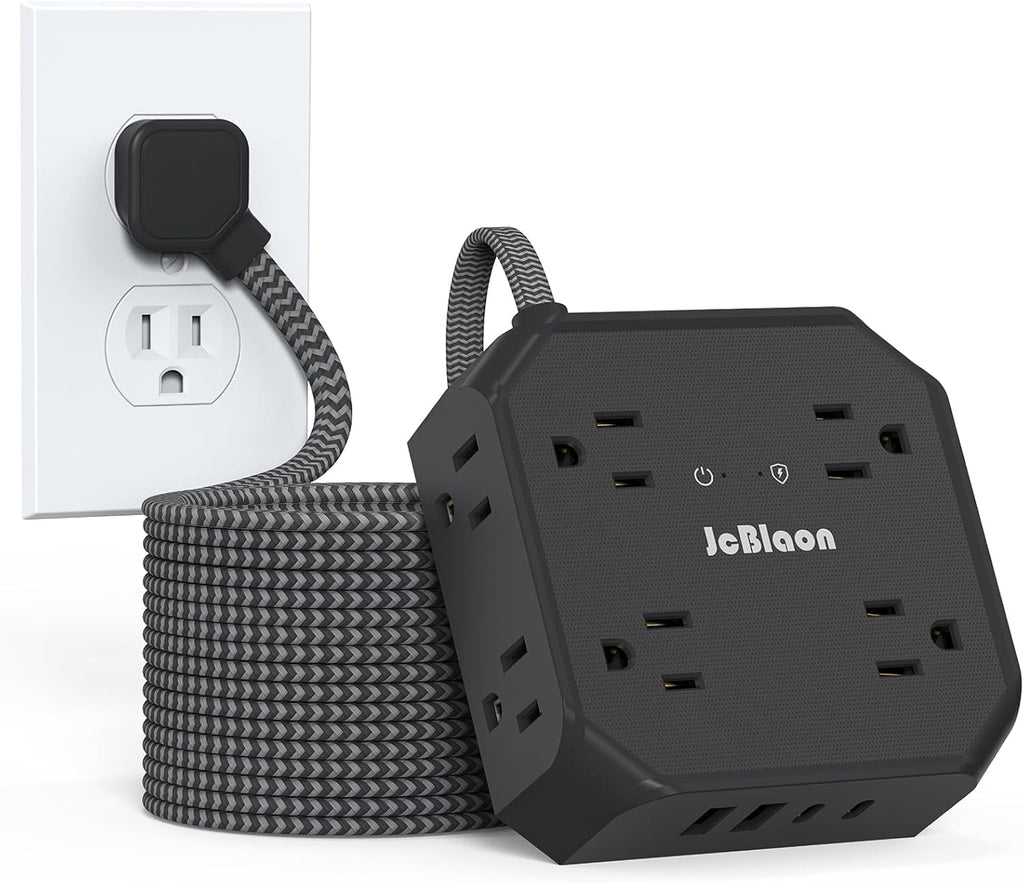 Ultimate Surge Protector Power Strip with 8 Outlets and 4 USB Ports - Perfect for Home, Travel, and College Dorms!