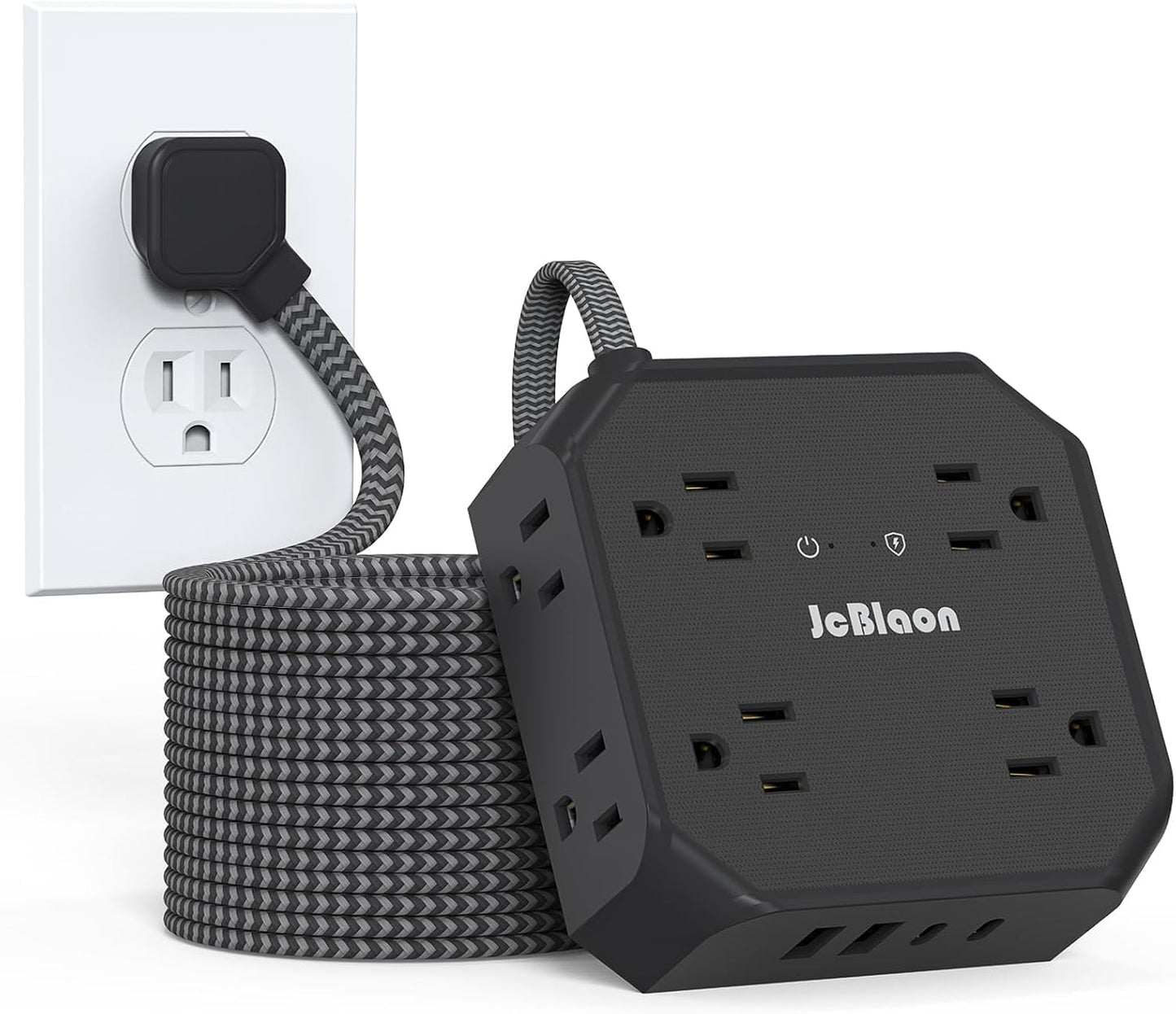 Ultimate Surge Protector Power Strip with 8 Outlets and 4 USB Ports - Perfect for Home, Travel, and College Dorms!