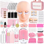 Ultimate Eyelash Extension Kit for Beginners - Professional Training Supplies with Mannequin Head, Lash Fan & Essential Tools for Flawless Application