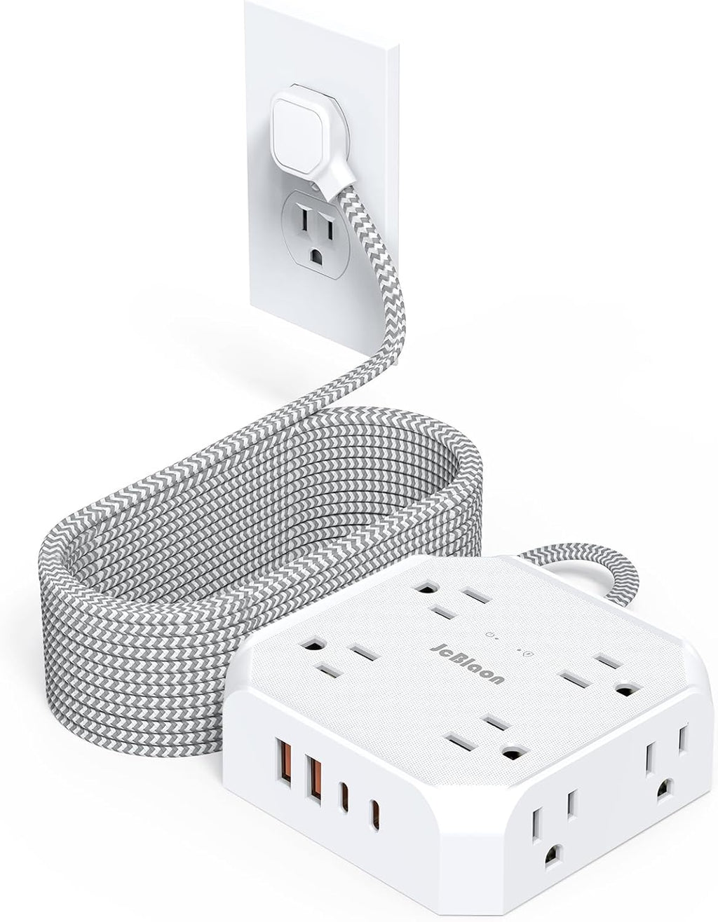 Ultimate Surge Protector Power Strip with 8 Outlets and 4 USB Ports - Perfect for Home, Travel, and College Dorms!