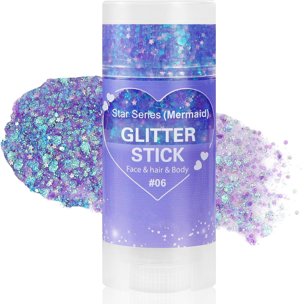 Mysense Patriotic Red White and Blue Body Glitter Stick,4Th of July Accessories,Sparkling Face Hair Glitter for 4Th of July Outfits Women Kids,American Flag Makeup for Independence Day 250 Anniversary