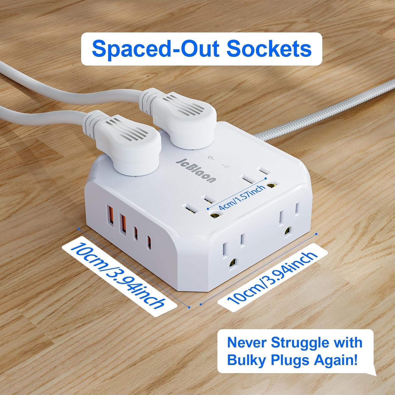 Ultimate Surge Protector Power Strip with 8 Outlets and 4 USB Ports - Perfect for Home, Travel, and College Dorms!