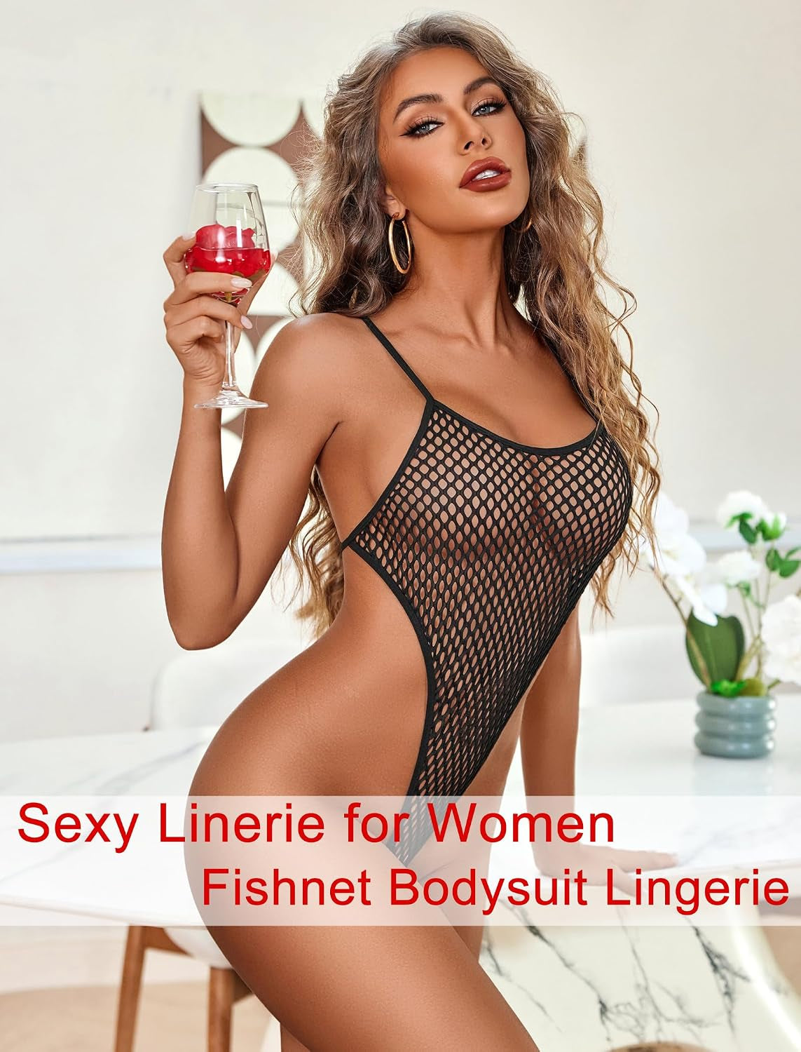 Avidlove Sexy Lingerie for Women Fishnet Bodysuit One Piece Teddy Lingerie Fish Net Babydoll Nightwear