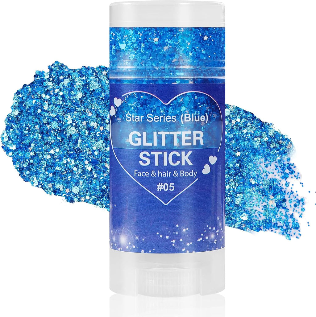 Mysense Patriotic Red White and Blue Body Glitter Stick,4Th of July Accessories,Sparkling Face Hair Glitter for 4Th of July Outfits Women Kids,American Flag Makeup for Independence Day 250 Anniversary