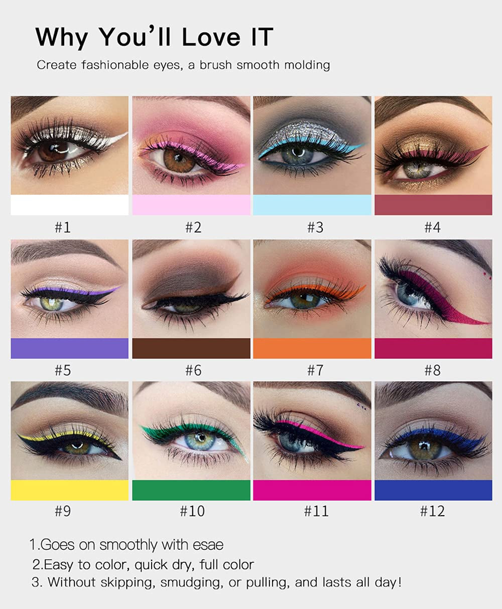 Elevate Your Eye Game with the Bestland 12 Colors Matte Liquid Eyeliner Set - Vibrant, Waterproof, and Perfect for Any Occasion!