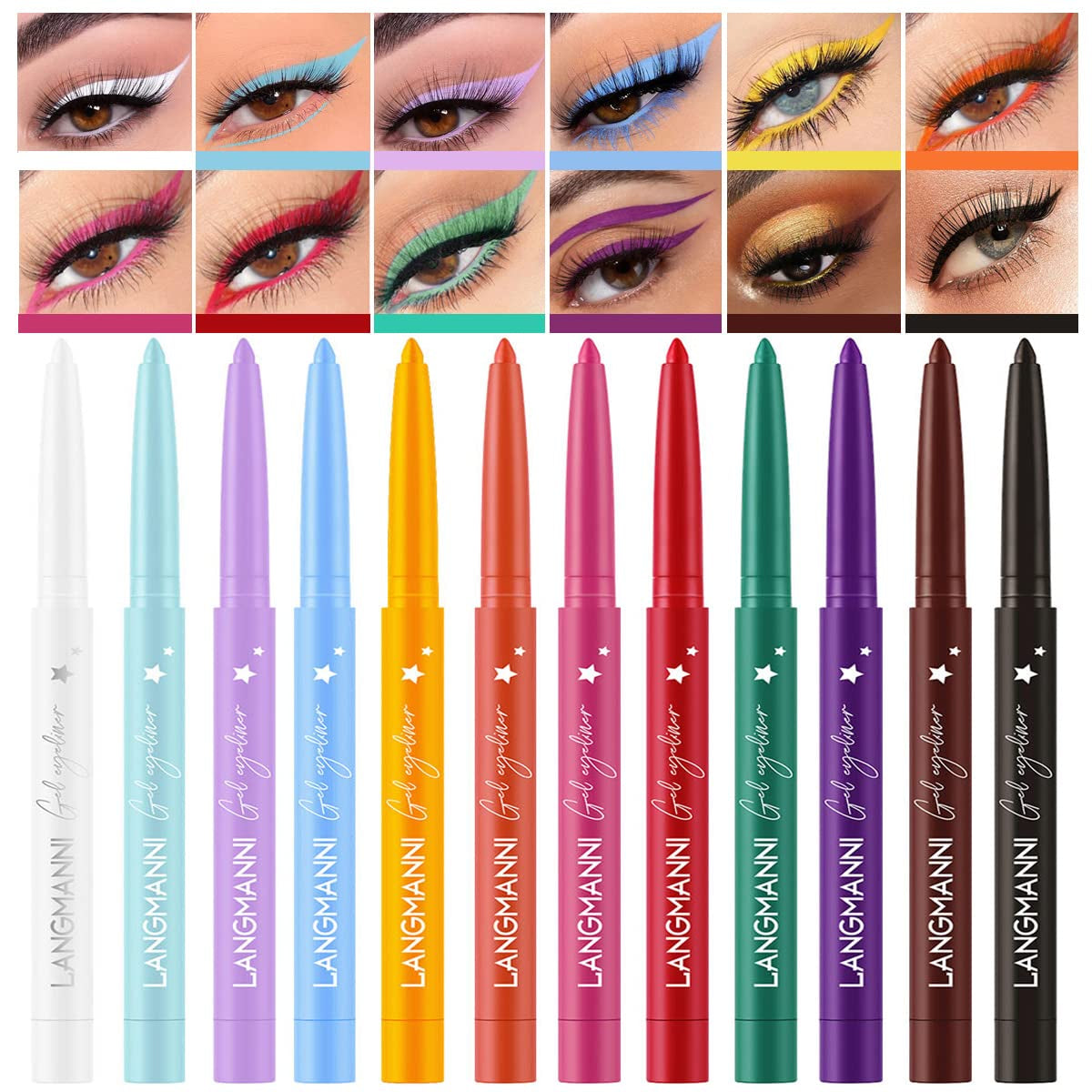 Elevate Your Eye Game with the Bestland 12 Colors Matte Liquid Eyeliner Set - Vibrant, Waterproof, and Perfect for Any Occasion!