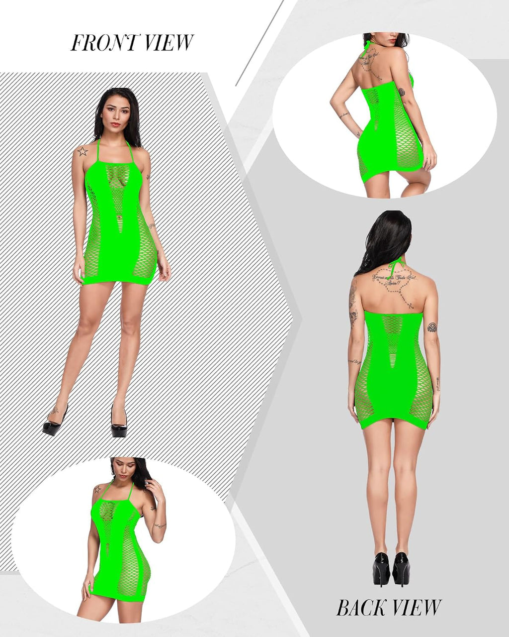 Tisancy 12 Pcs Women'S Fishnet Mesh Bodysuit Cover-Up Dress Outfits, Sheer Lace Party Outfit, Beachwear